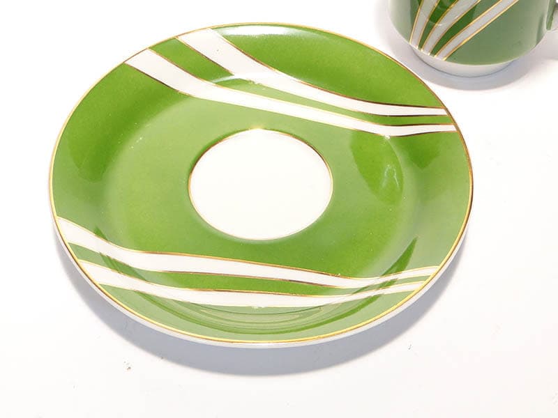 Filiżanka June, zielona porcelana, proj. W. Potacki, Ćmielów, Polska, lata 60. - 179495