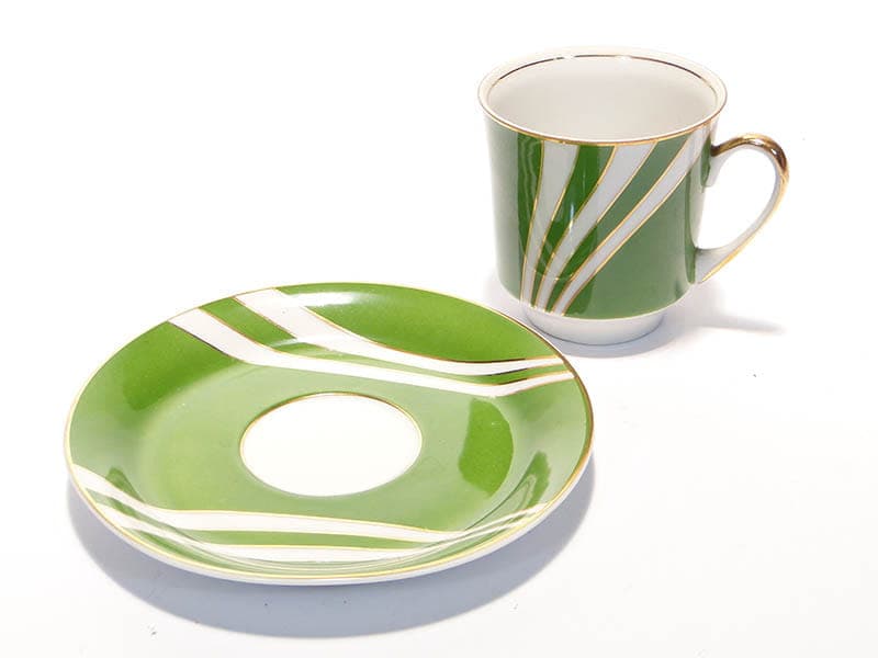 Filiżanka June, zielona porcelana, proj. W. Potacki, Ćmielów, Polska, lata 60. - 179494