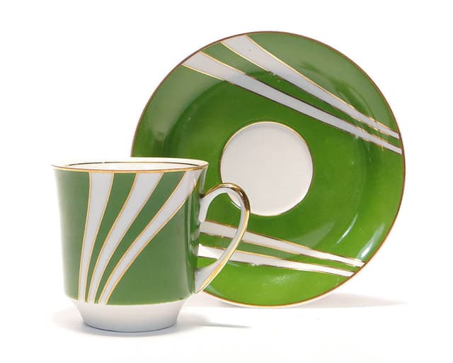 Filiżanka June, zielona porcelana, proj. W. Potacki, Ćmielów, Polska, lata 60. - WYMIARY