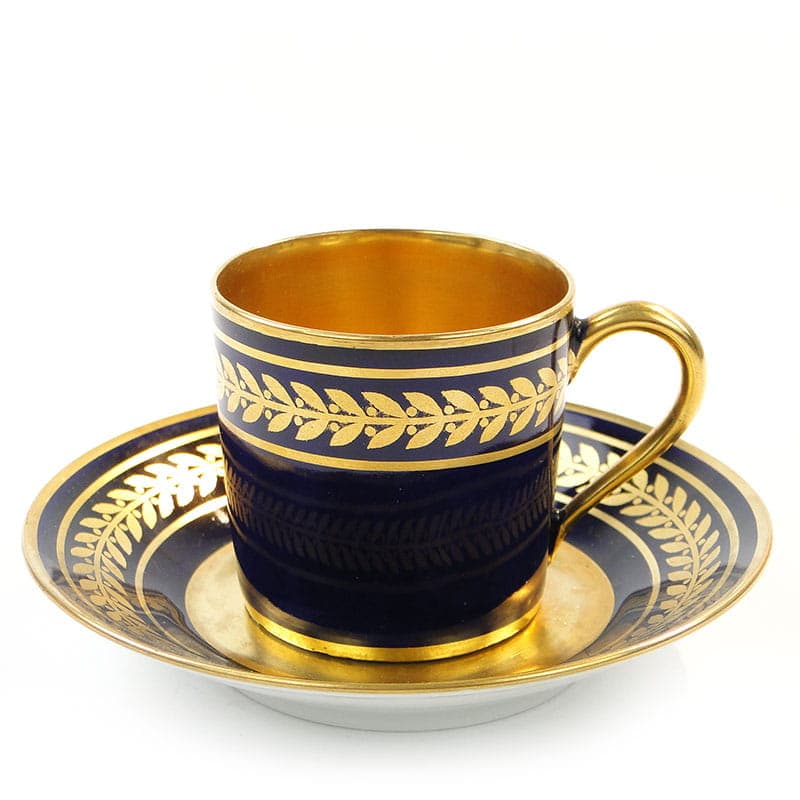 Filiżanka do mokki Napoleon III, porcelana niebieska, Francja, początek XX w. - 179512