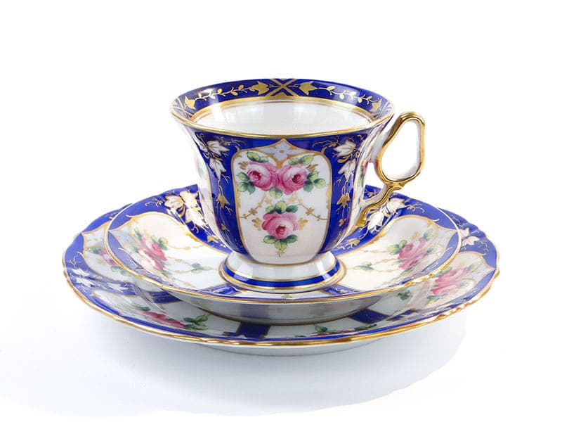 Zestaw śniadaniowy biedermeier, porcelana biała, Polska, pocz. XX w. - 179526