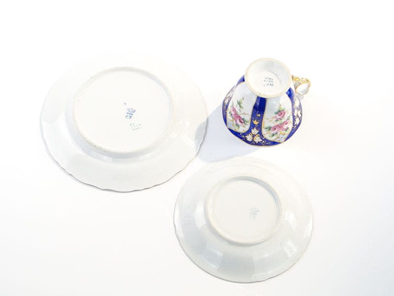 Zestaw śniadaniowy biedermeier, porcelana biała, Polska, pocz. XX w. - 179518