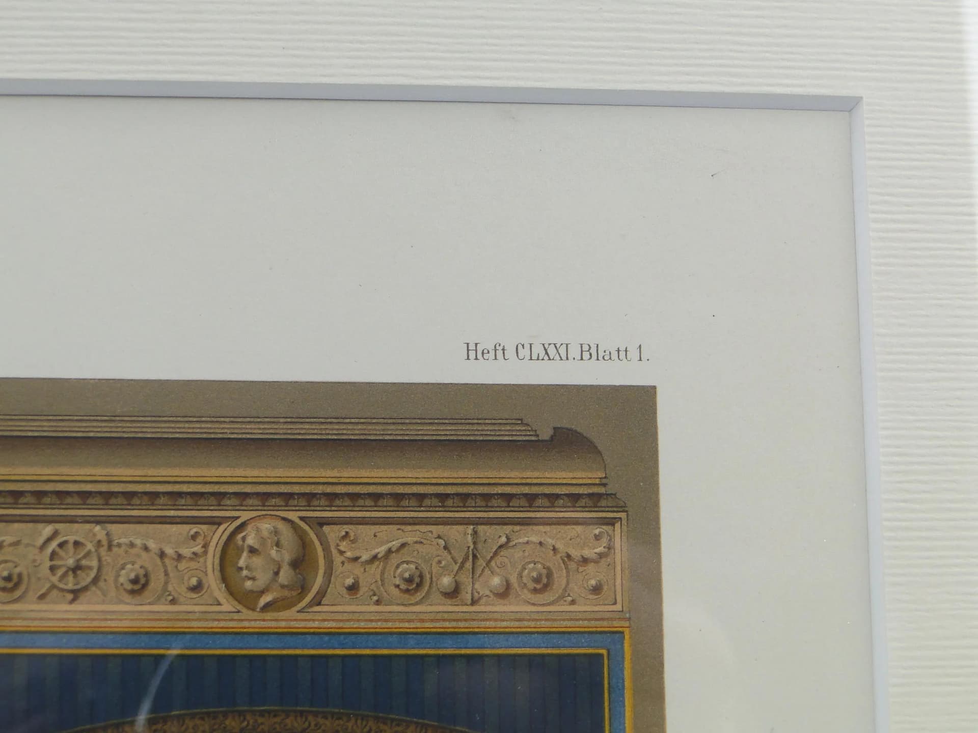 Architectural Lithograph, blue, paper, Germany, 19th c. - 12500