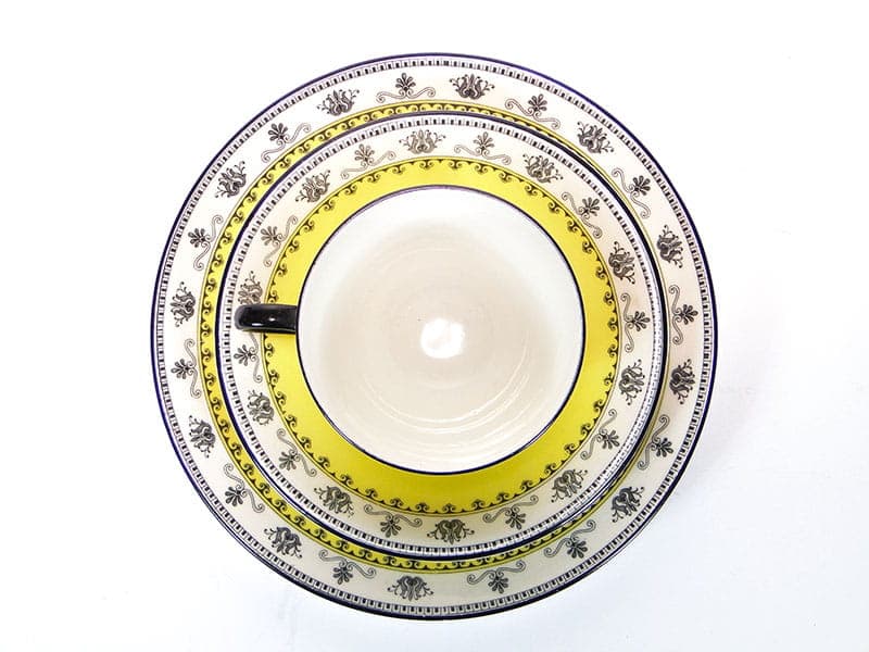 Zestaw śniadaniowy, żółty, porcelana, Wielka Brytania, początek XX w. - 179530