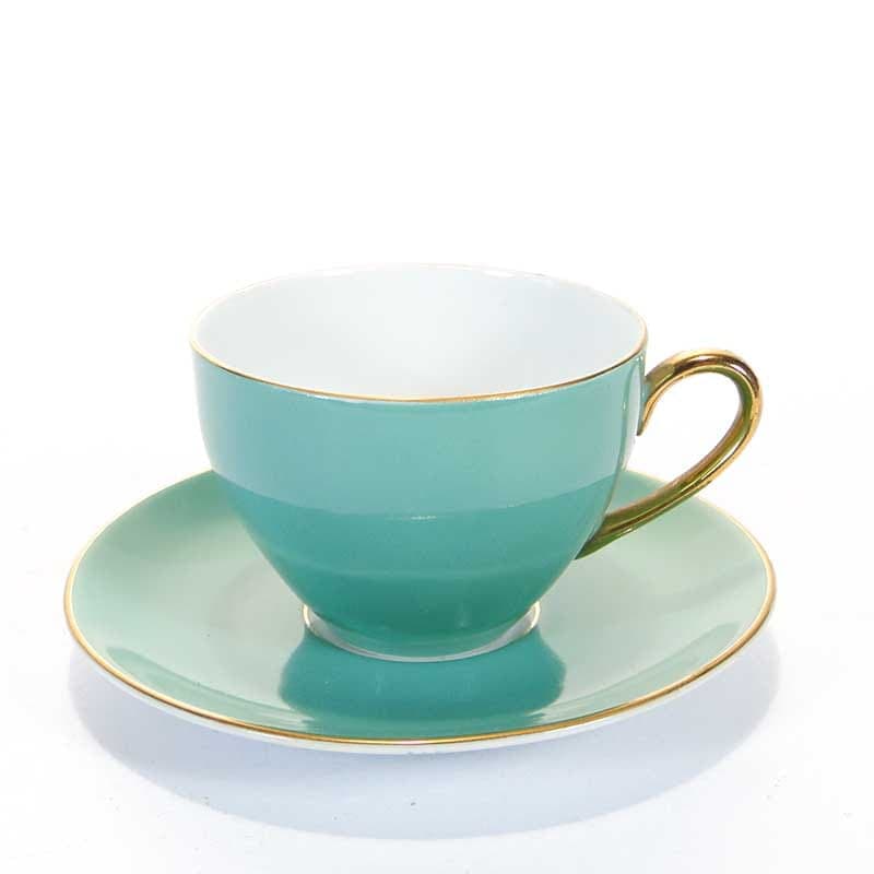 Filiżanka do kawy turkusowa, porcelana, TK Thun, Czechosłowacja, lata 50. - 179542
