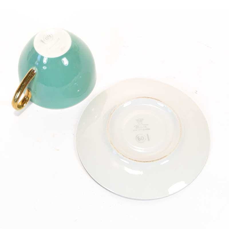 Filiżanka do kawy turkusowa, porcelana, TK Thun, Czechosłowacja, lata 50. - 179547