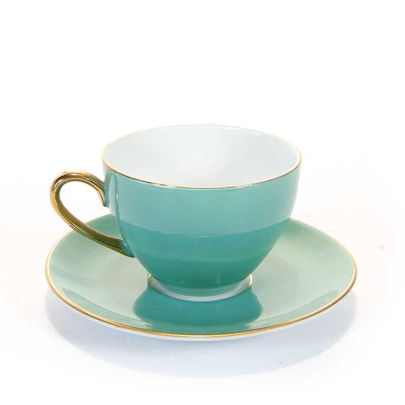 Filiżanka do kawy turkusowa, porcelana, TK Thun, Czechosłowacja, lata 50. - 179548