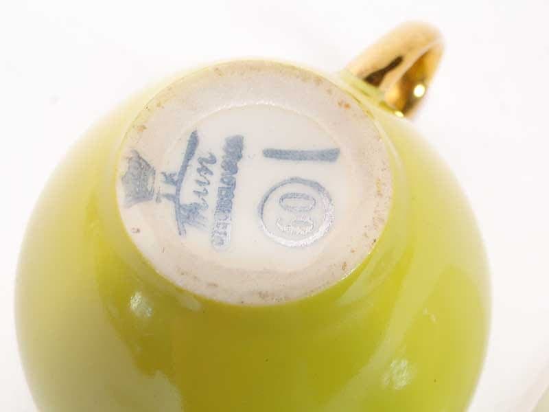 Filiżanka do kawy ze spodkiem, porcelana multikolor, Czechosłowacja, lata 50. - 179562