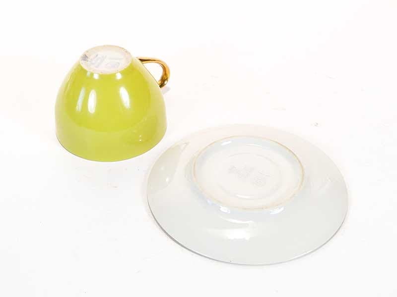 Filiżanka do kawy ze spodkiem, porcelana multikolor, Czechosłowacja, lata 50. - 179561