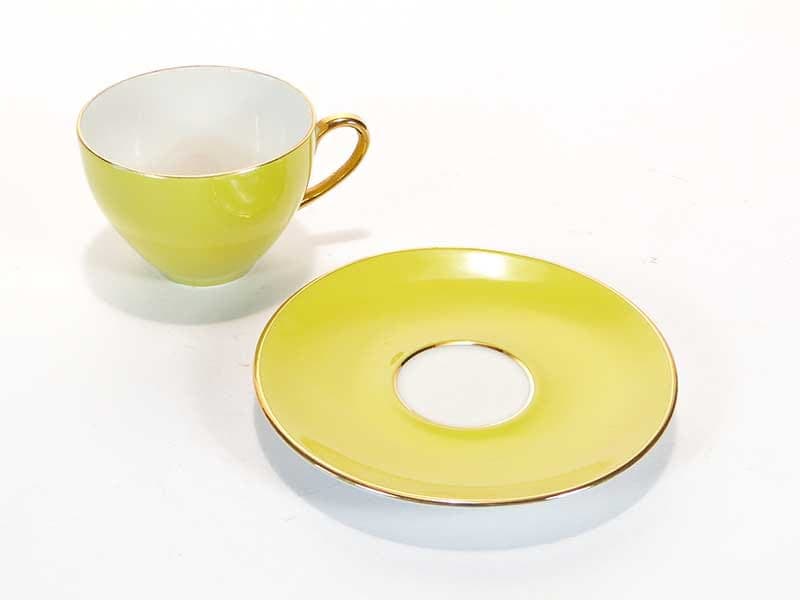 Filiżanka do kawy ze spodkiem, porcelana multikolor, Czechosłowacja, lata 50. - 179560