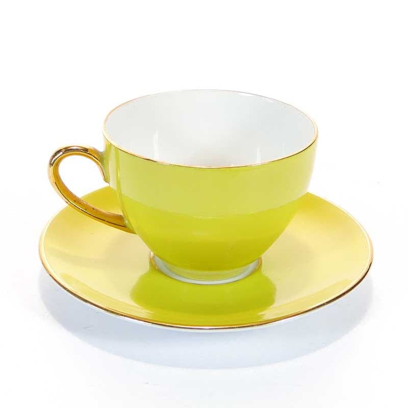 Filiżanka do kawy ze spodkiem, porcelana multikolor, Czechosłowacja, lata 50. - 179558