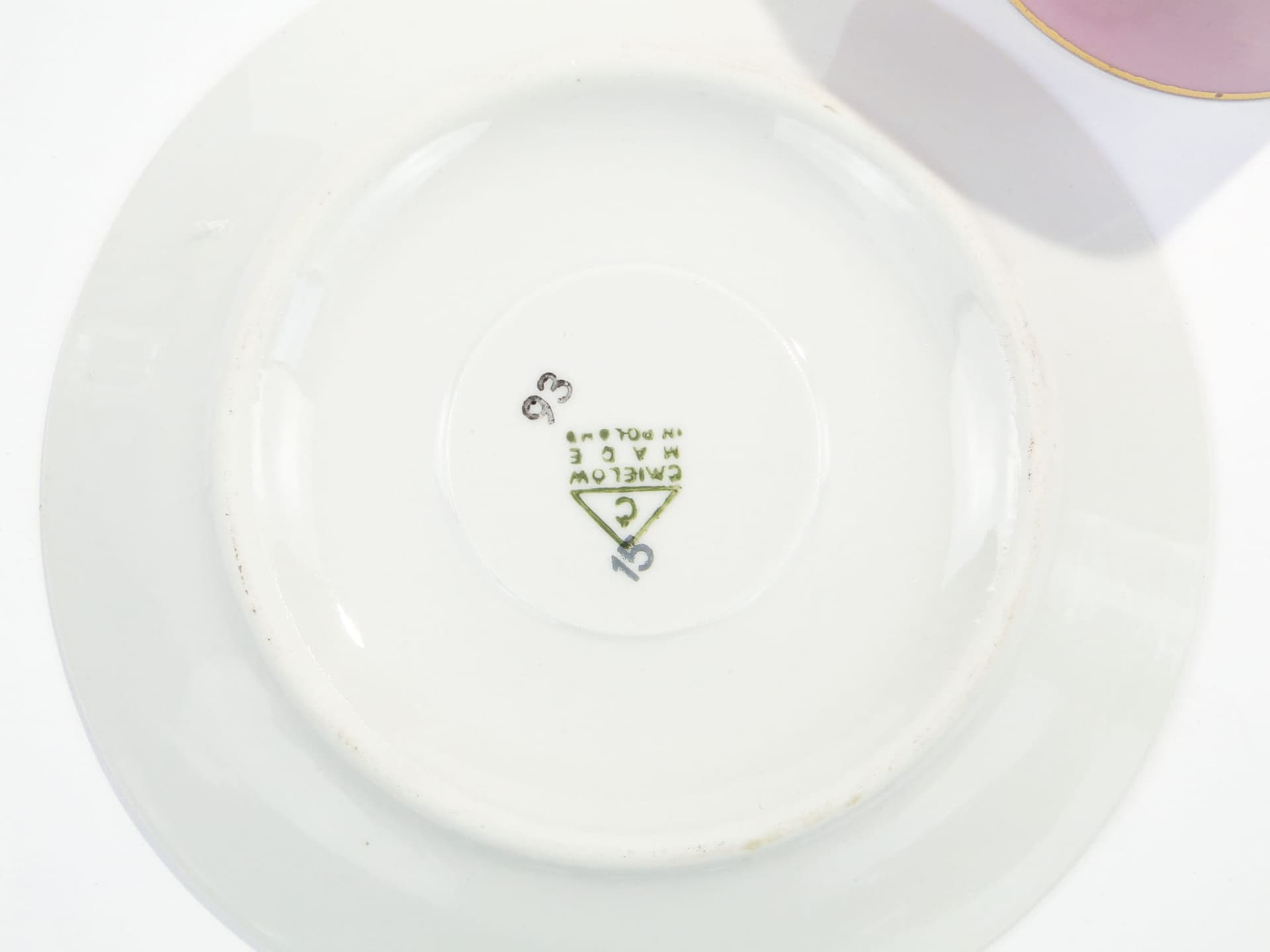 Filiżanka i spodek June, porcelana różowa, proj. W. Potacki, Ćmielów, Polska, lata 60. - 179609