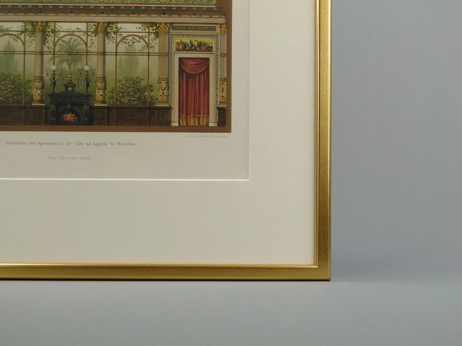 Grafika architektoniczna, beż, papier, Niemcy, XIX w. - 12492