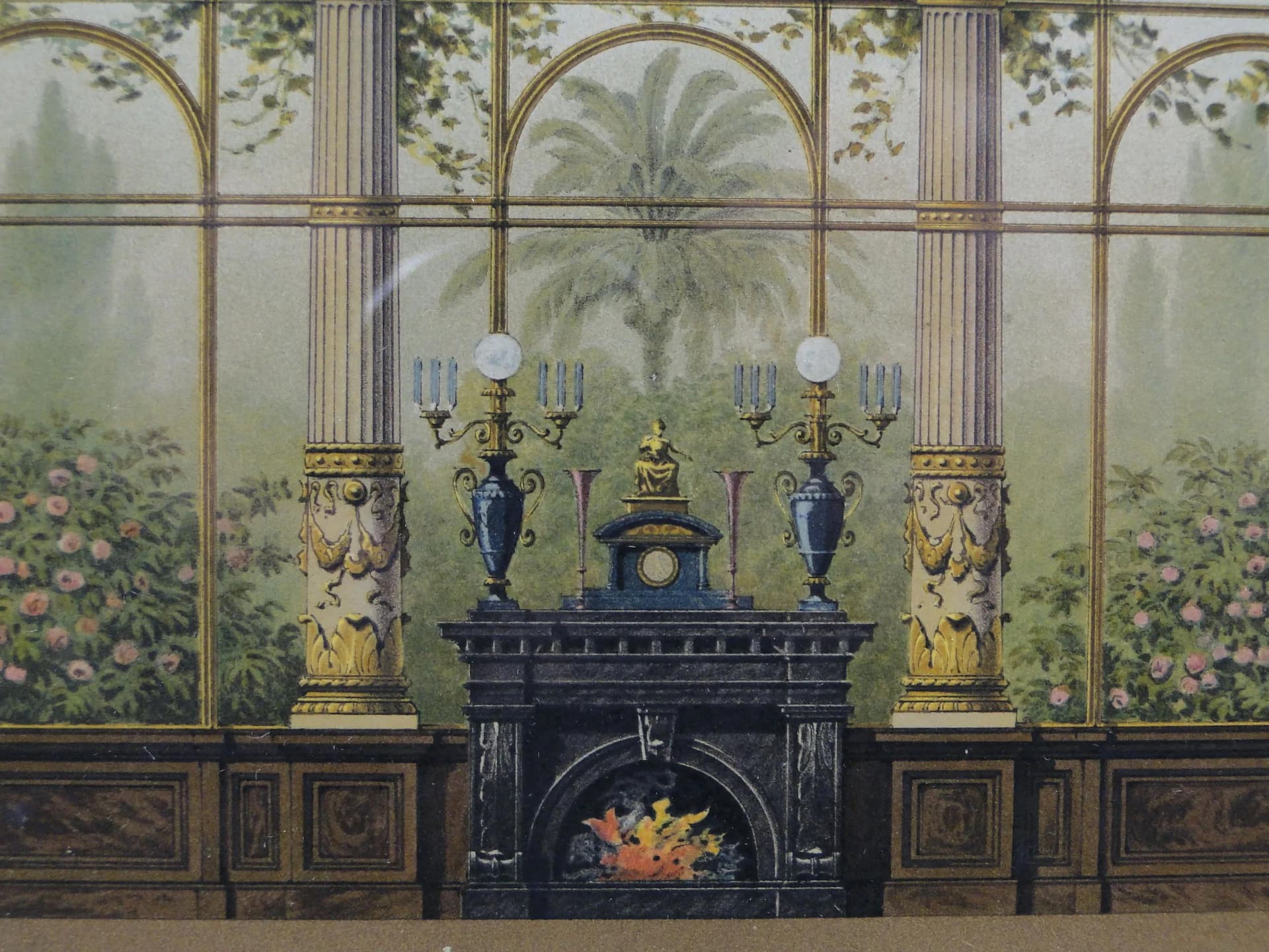 Grafika architektoniczna, beż, papier, Niemcy, XIX w. - 12488