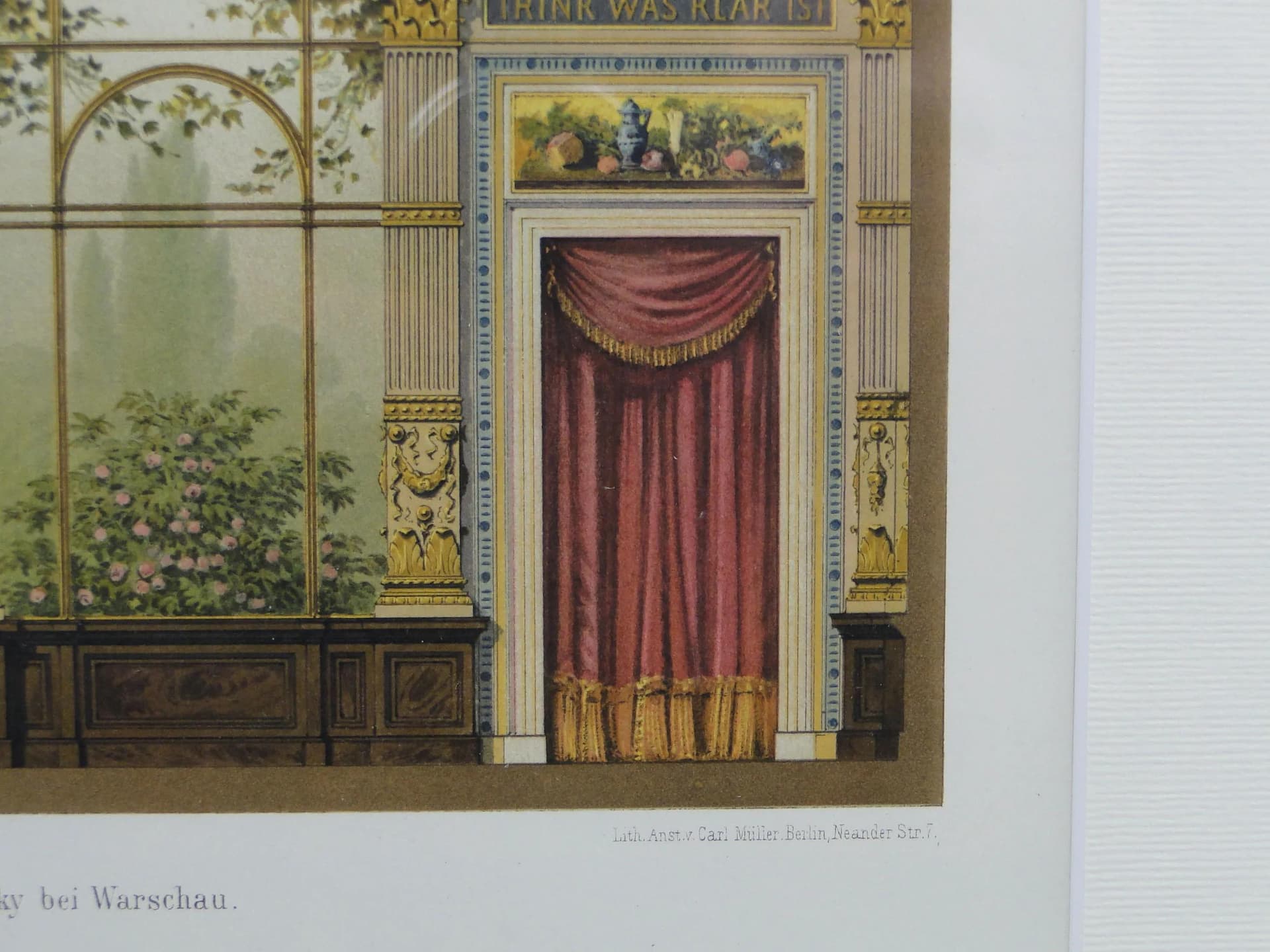 Grafika architektoniczna, beż, papier, Niemcy, XIX w. - 12491