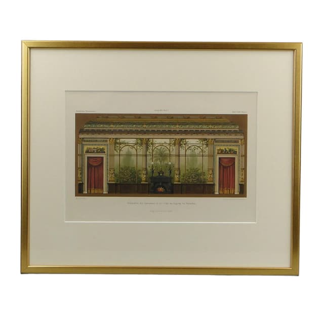 Grafika architektoniczna, beż, papier, Niemcy, XIX w. - WYMIARY