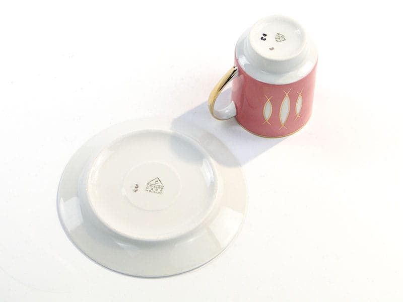 Filiżanka London, różowa, porcelana, proj. W. Potacki, Ćmielów, Polska, lata 60. - 179668