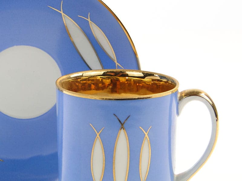 Filiżanka London, niebieska porcelana, proj. W. Potacki, dla Ćmielów, Polska, lata 60. - 179682