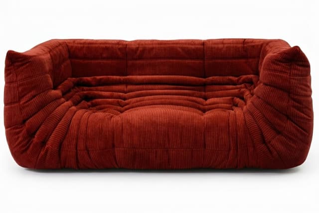 Sofa Togo z podłokietnikami, cord bursztyn - WYMIARY