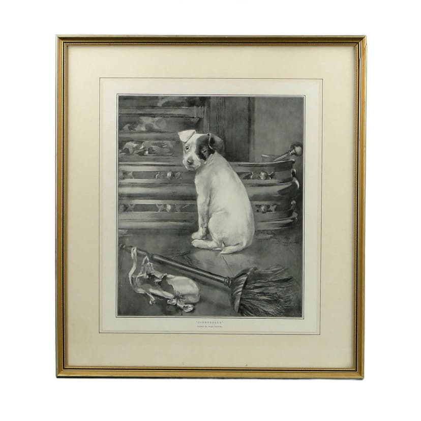 Grafika Cinderalla, szary, papier, aut. N. Flower, Wielka Brytania, pocz. XX w.