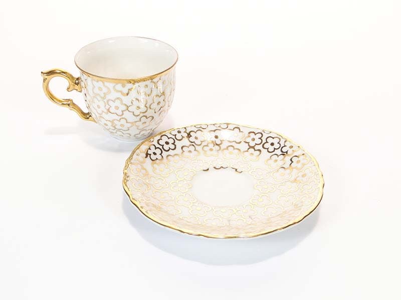 Mocha Cup Rococo, ivory white porcelain gold, Czech Republic, 1920s. - 179785