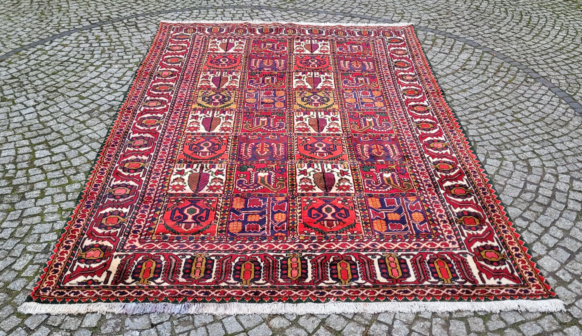 Dywan perski Baktjar 205x310 cm, czerwony, wełna, Iran - 179806