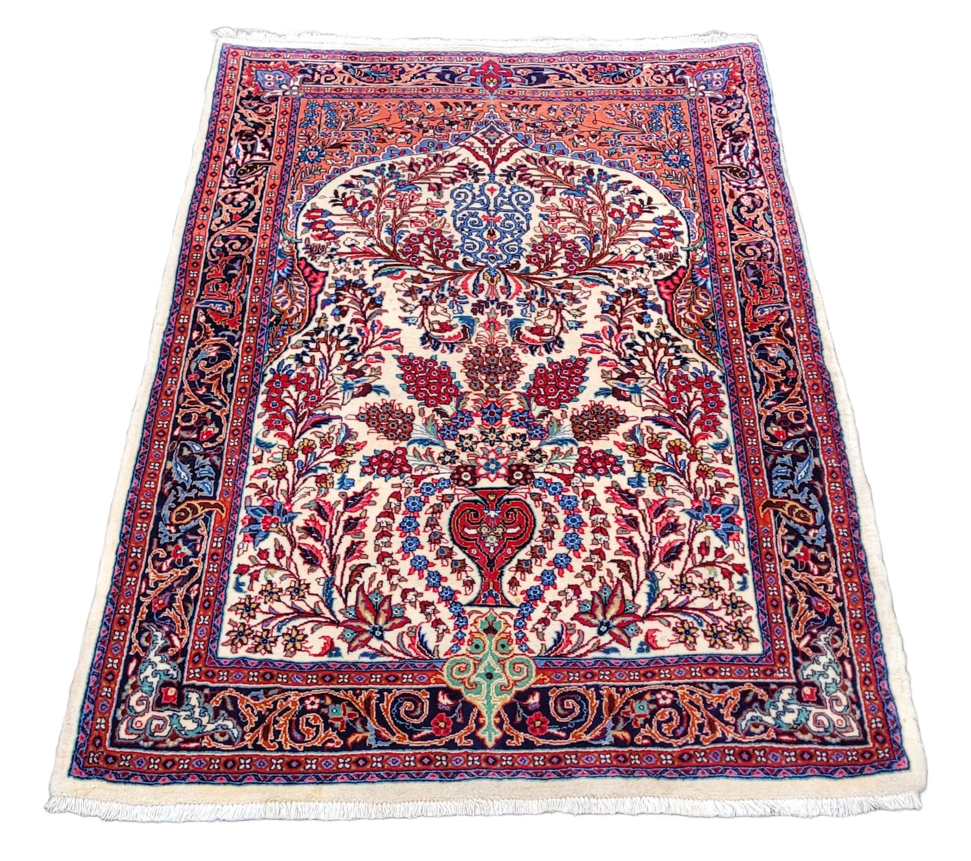 Rug Kashmar, 163x107 cm, ivory, wool, Iran, 1990s.