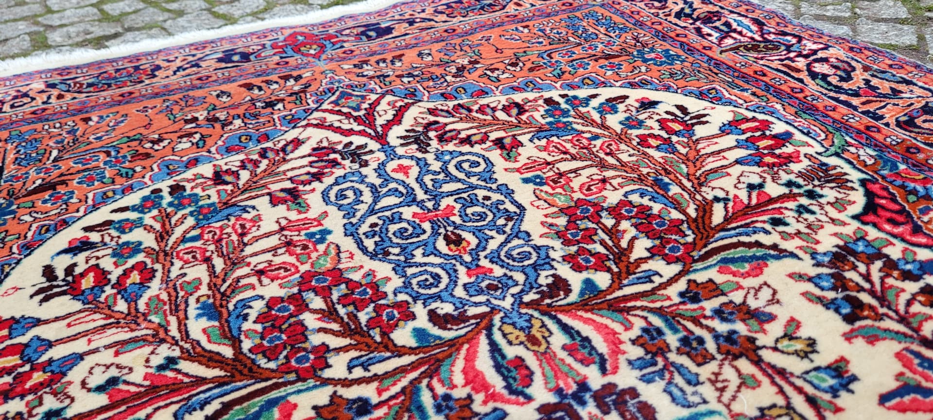 Rug Kashmar, 163x107 cm, ivory, wool, Iran, 1990s. - 179824