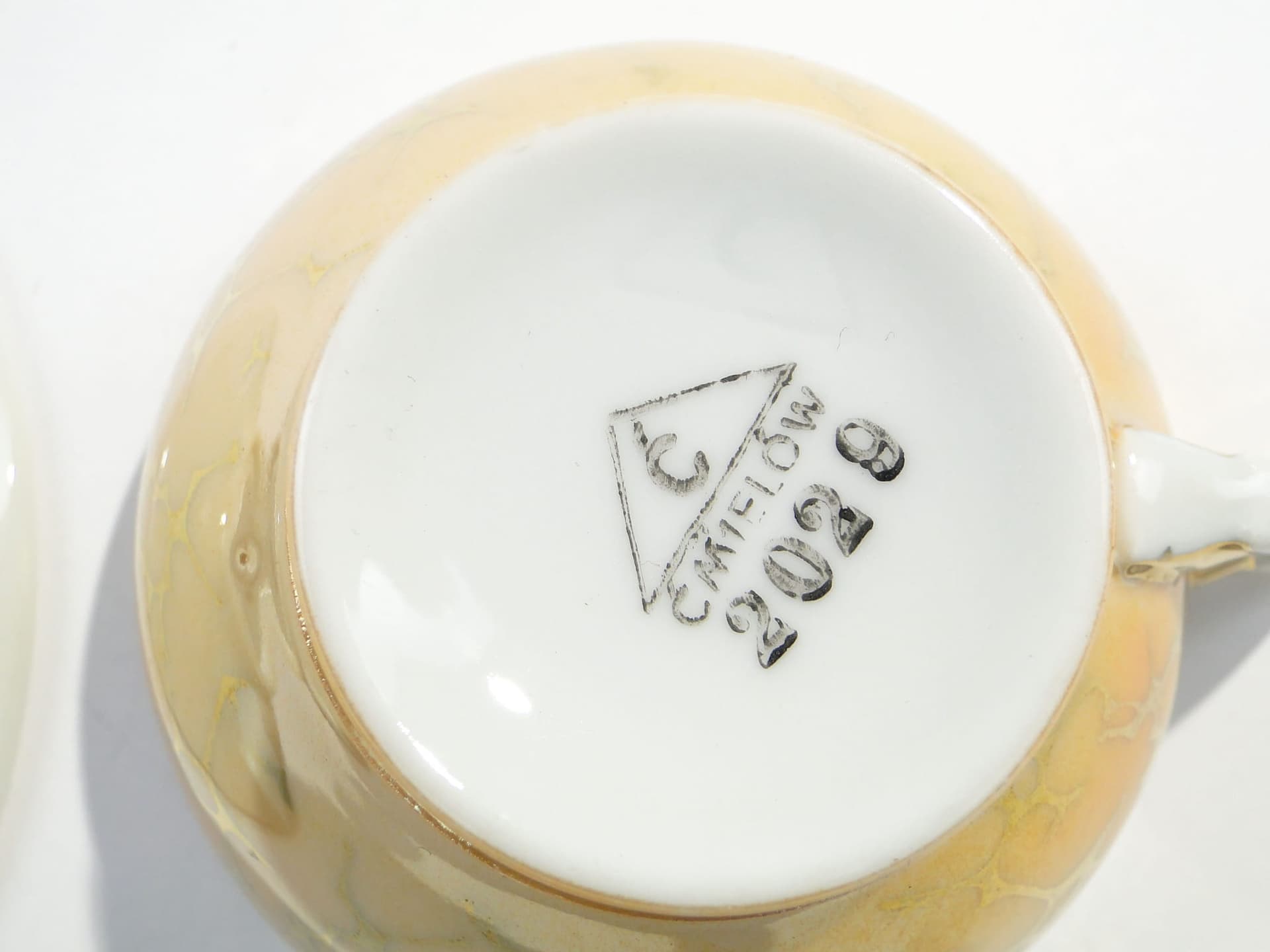 Filiżanka do mokki Płaski, żółty, porcelana, proj. B. Wendorf, Ćmielów, Polska, lata 30. - 179847