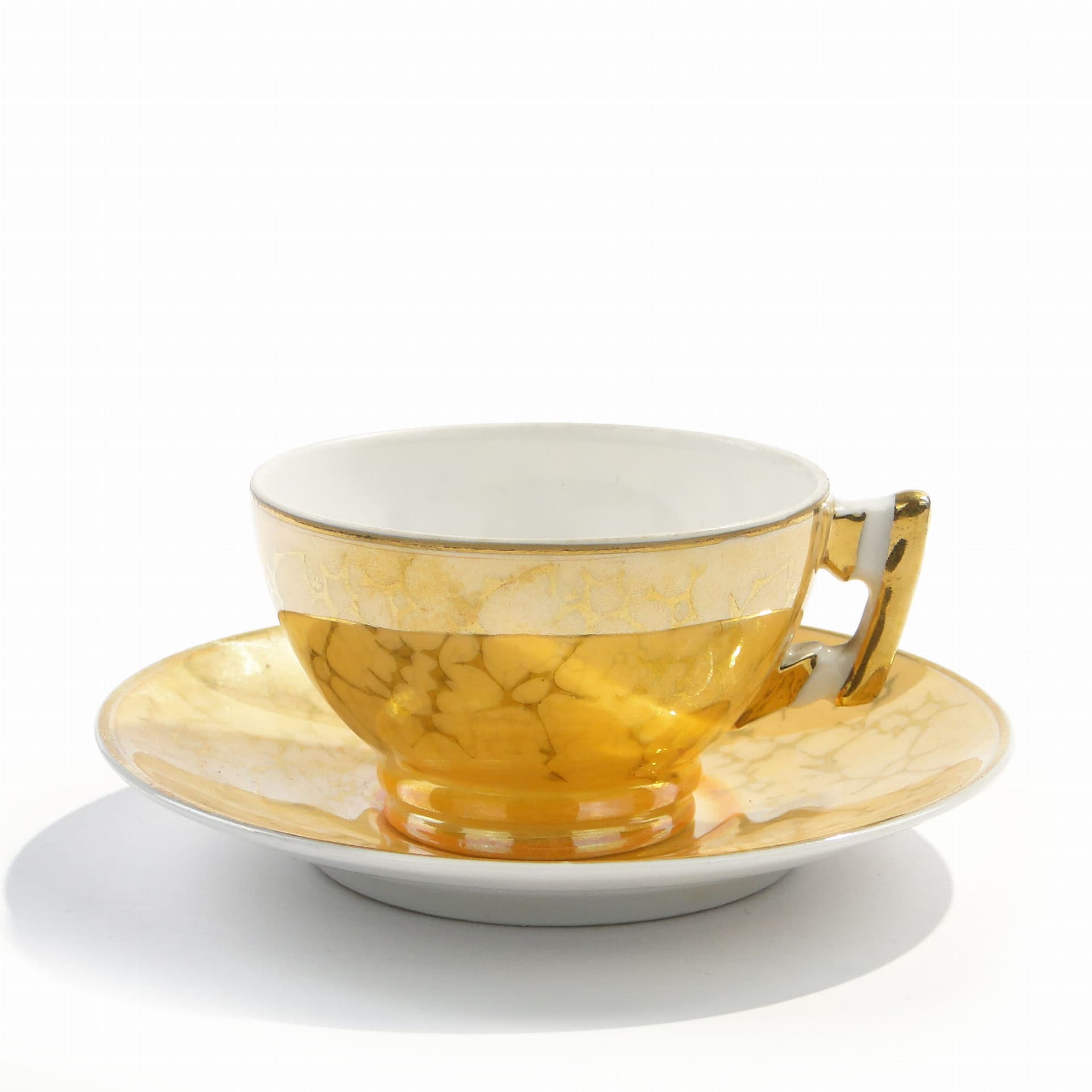 Filiżanka do mokki Płaski, żółty, porcelana, proj. B. Wendorf, Ćmielów, Polska, lata 30. - 179848