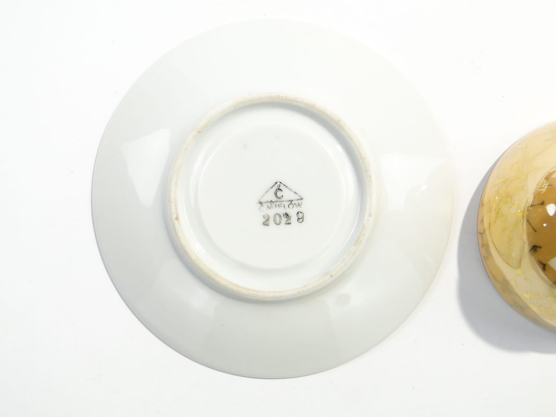 Filiżanka do mokki Płaski, żółty, porcelana, proj. B. Wendorf, Ćmielów, Polska, lata 30. - 179853