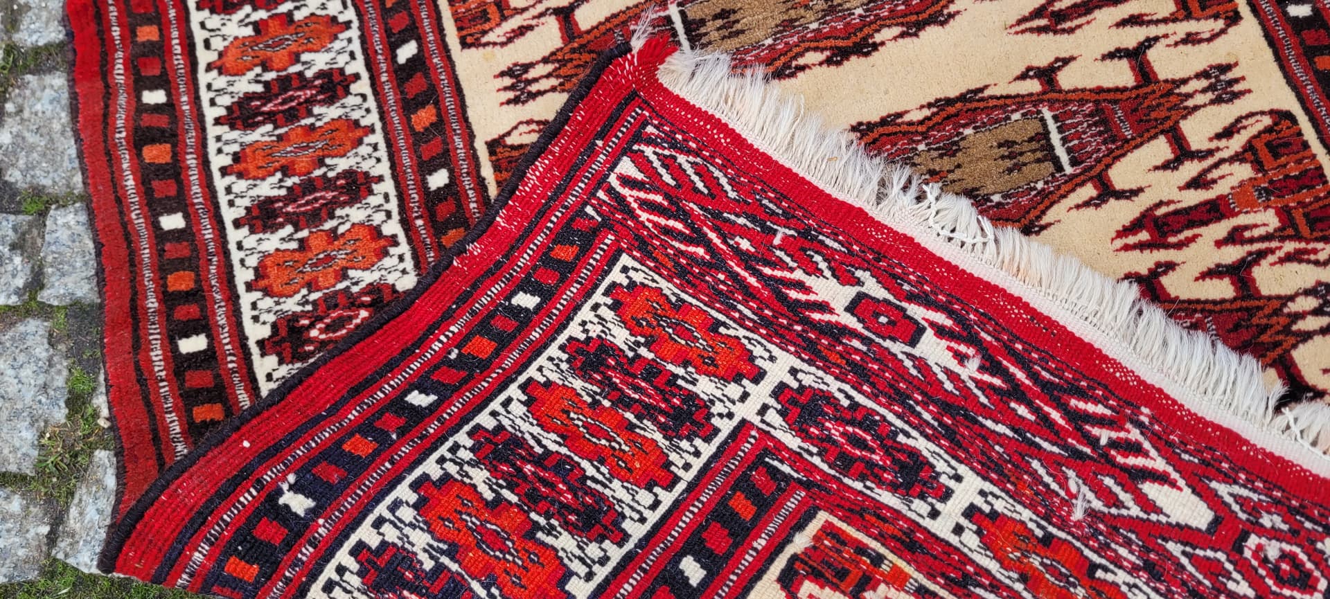 Rug Afghan, 120x85 cm, beige, wool, Afghanistan - 179880