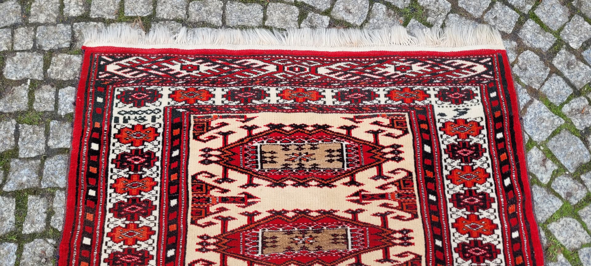 Rug Afghan, 120x85 cm, beige, wool, Afghanistan - 179881