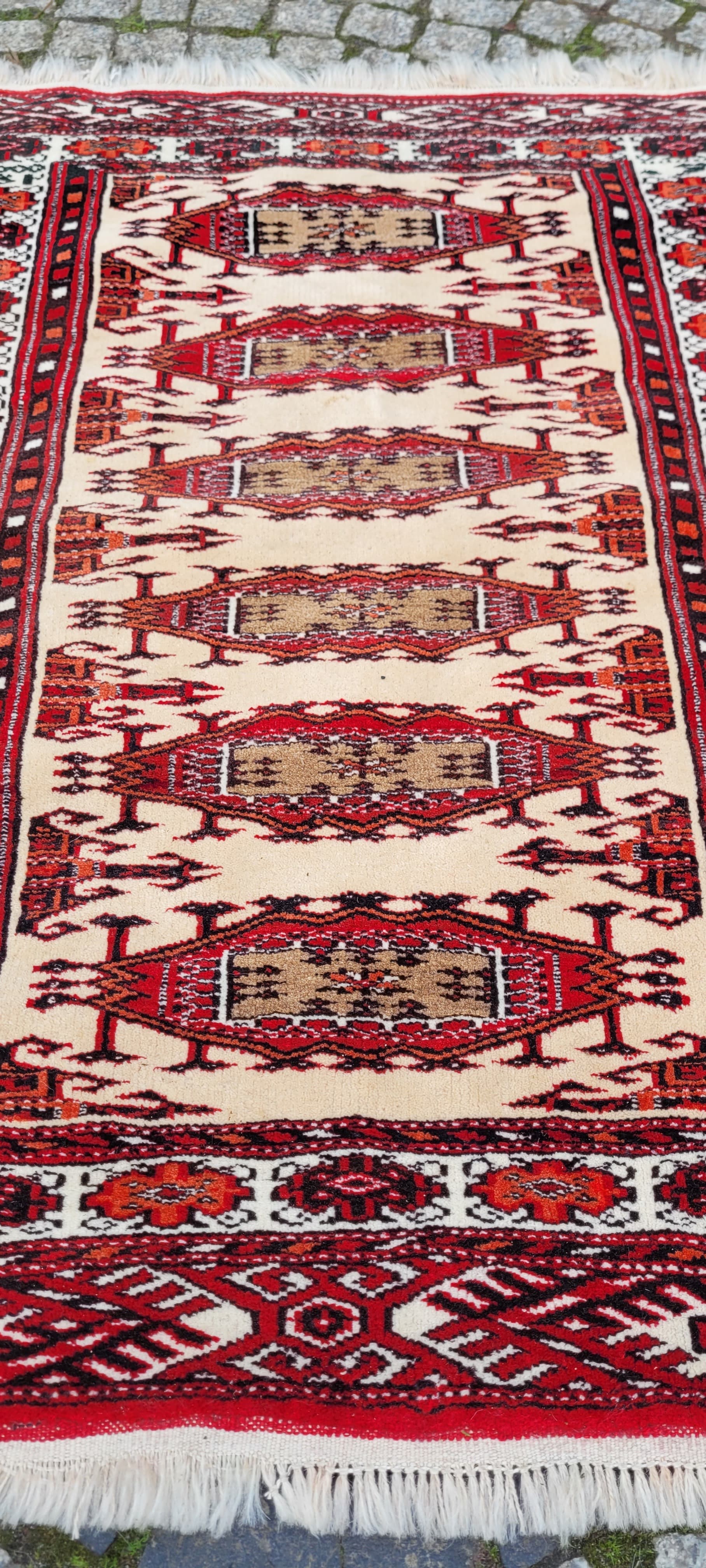 Rug Afghan, 120x85 cm, beige, wool, Afghanistan - 179877