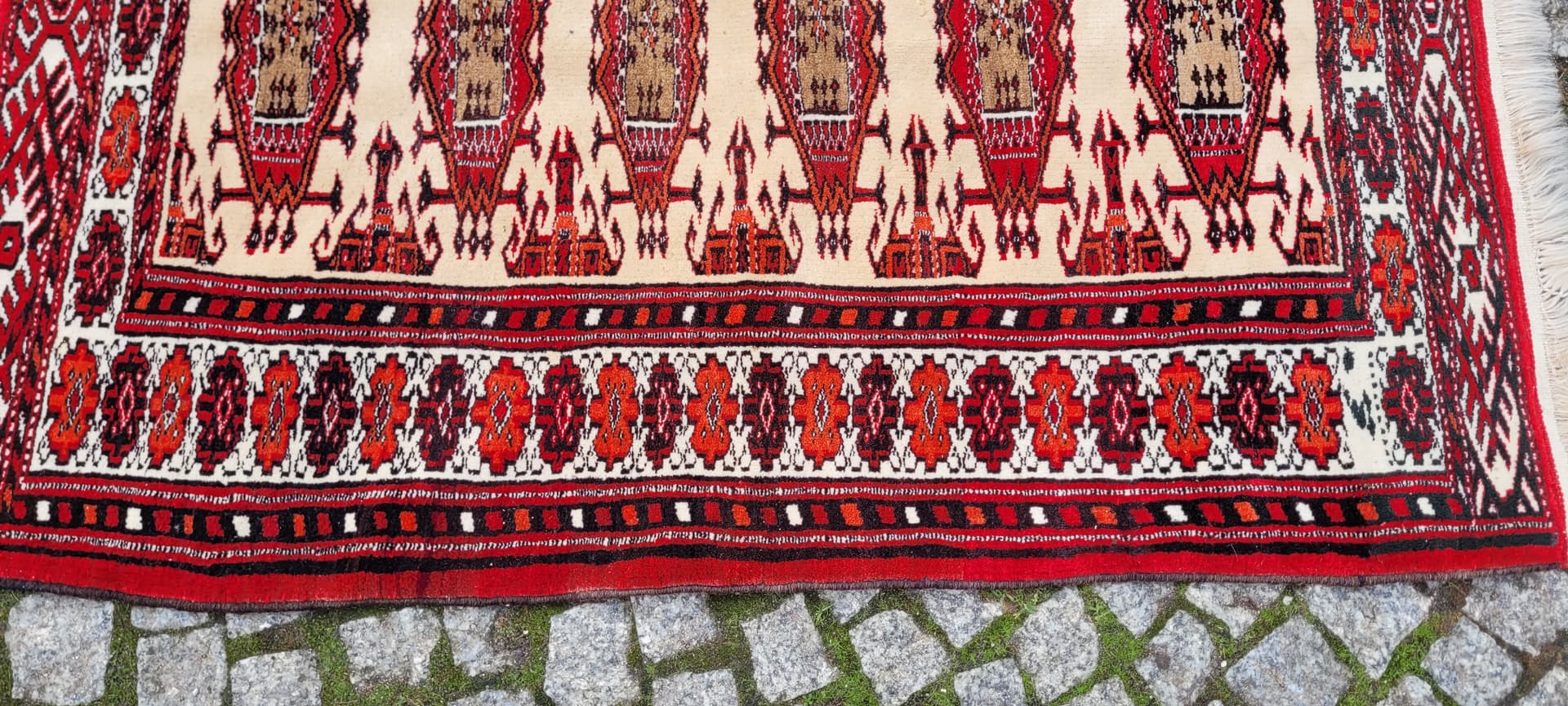 Rug Afghan, 120x85 cm, beige, wool, Afghanistan - 179882