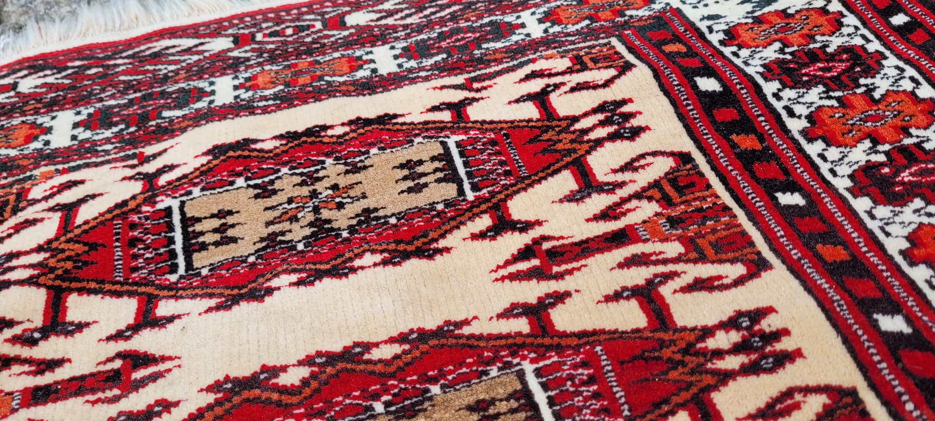 Rug Afghan, 120x85 cm, beige, wool, Afghanistan - 179876