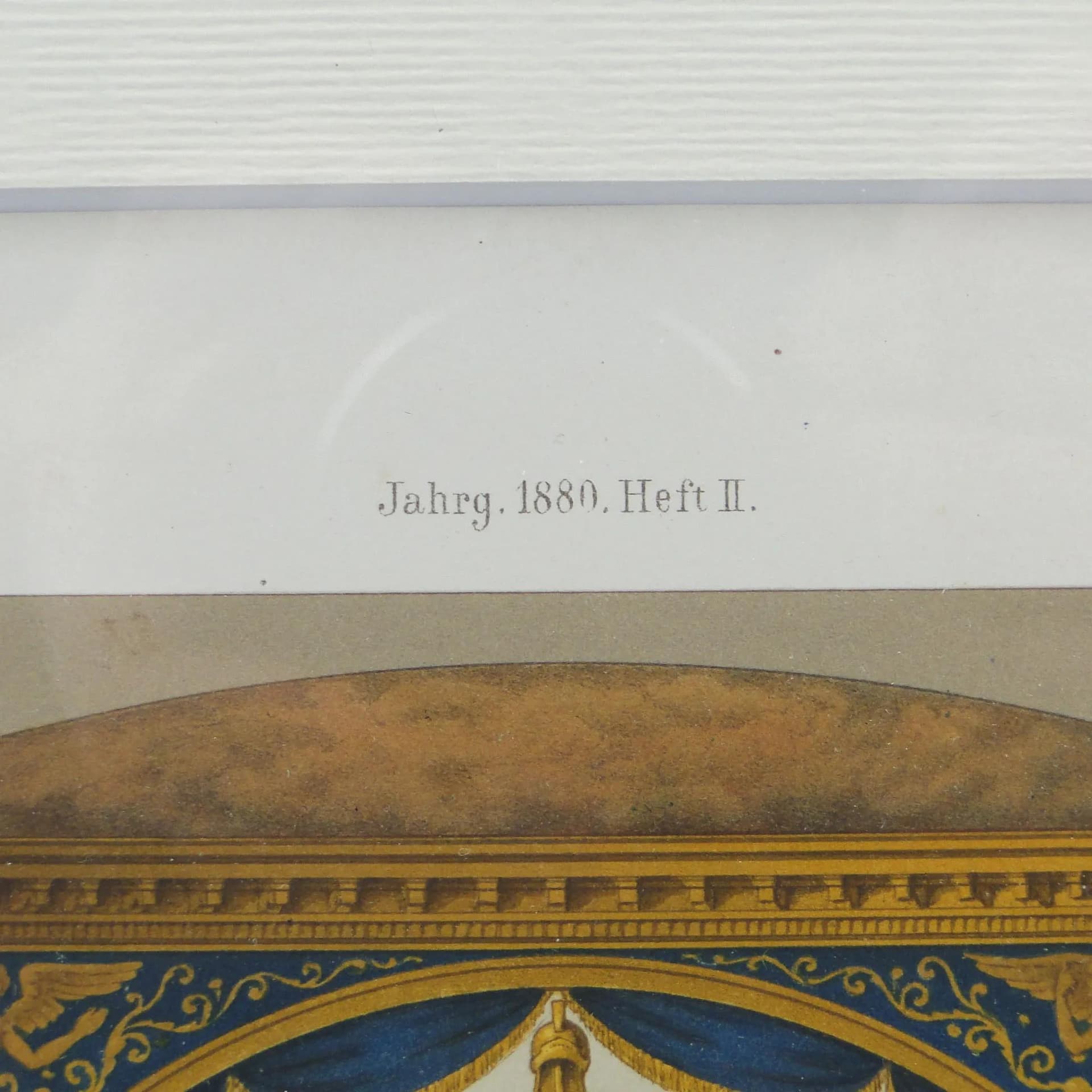 Grafika architektoniczna neoklasycystyczna, złoty, papier, Niemcy, XIX w. - 12468