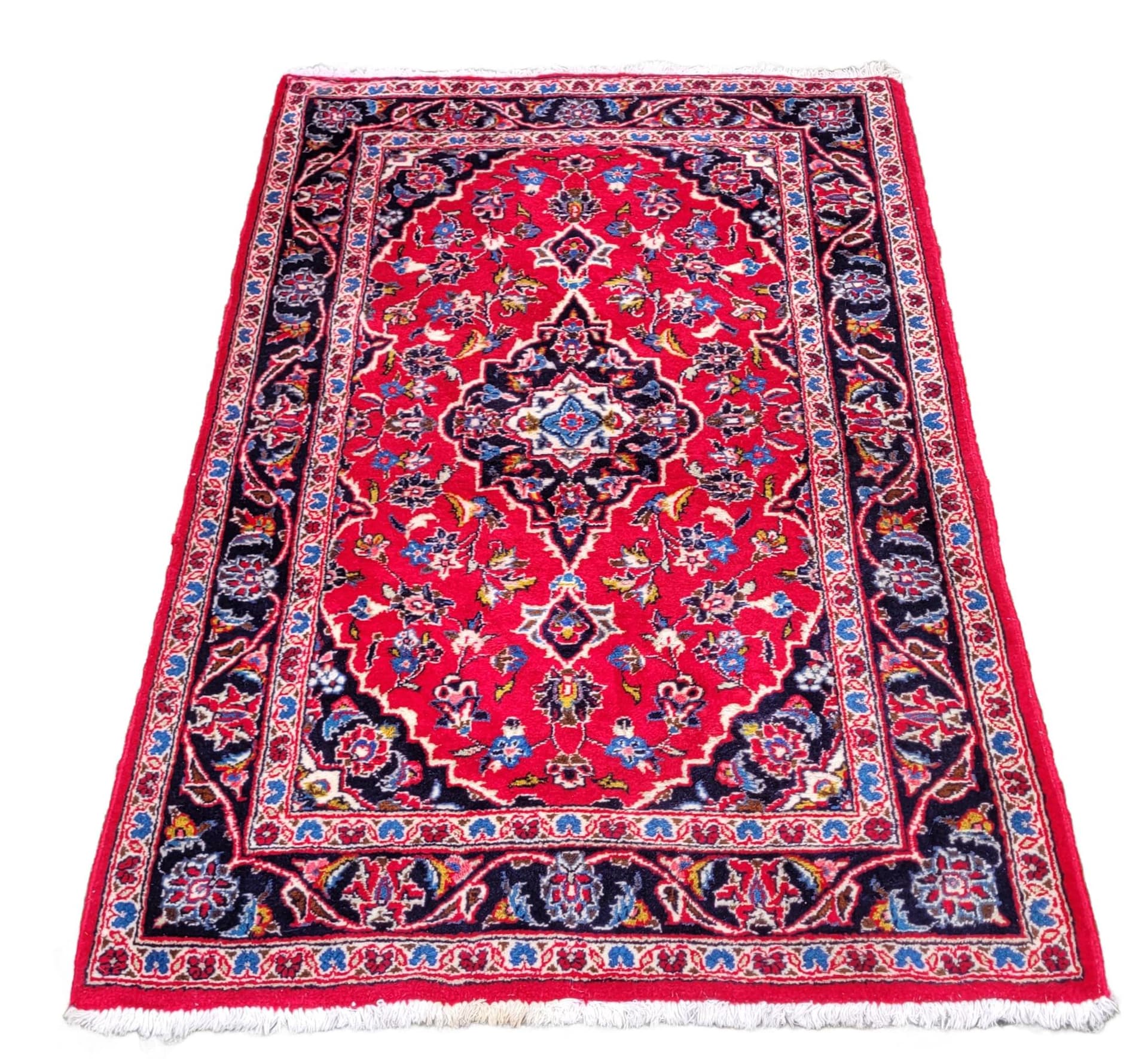 Dywan Kashan, 92x160 cm, czerwony, wełna, Iran, początek XX w.