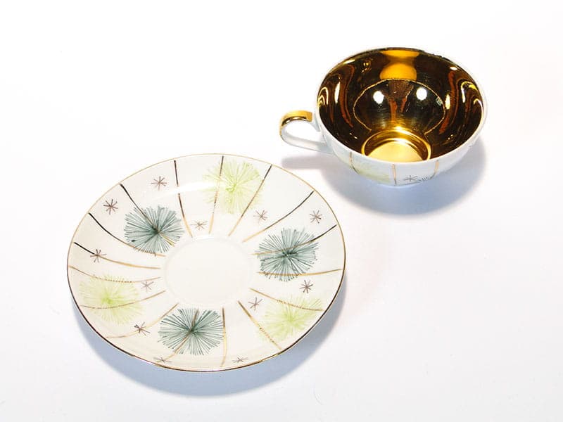 Filiżanka mokka, biała, porcelana, Polska, lata 50. - 179979