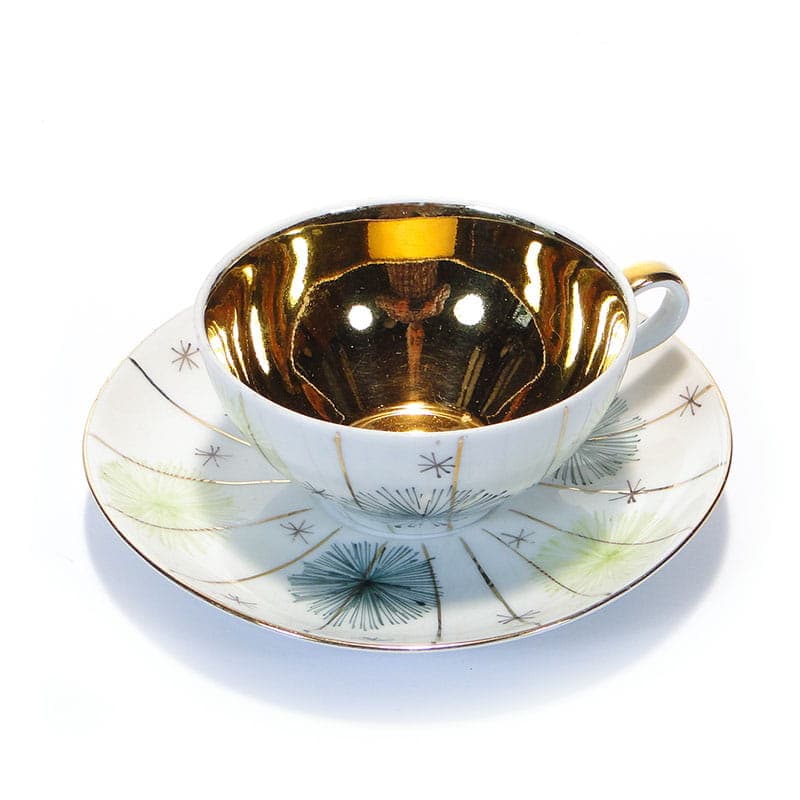 Filiżanka mokka, biała, porcelana, Polska, lata 50. - 179976