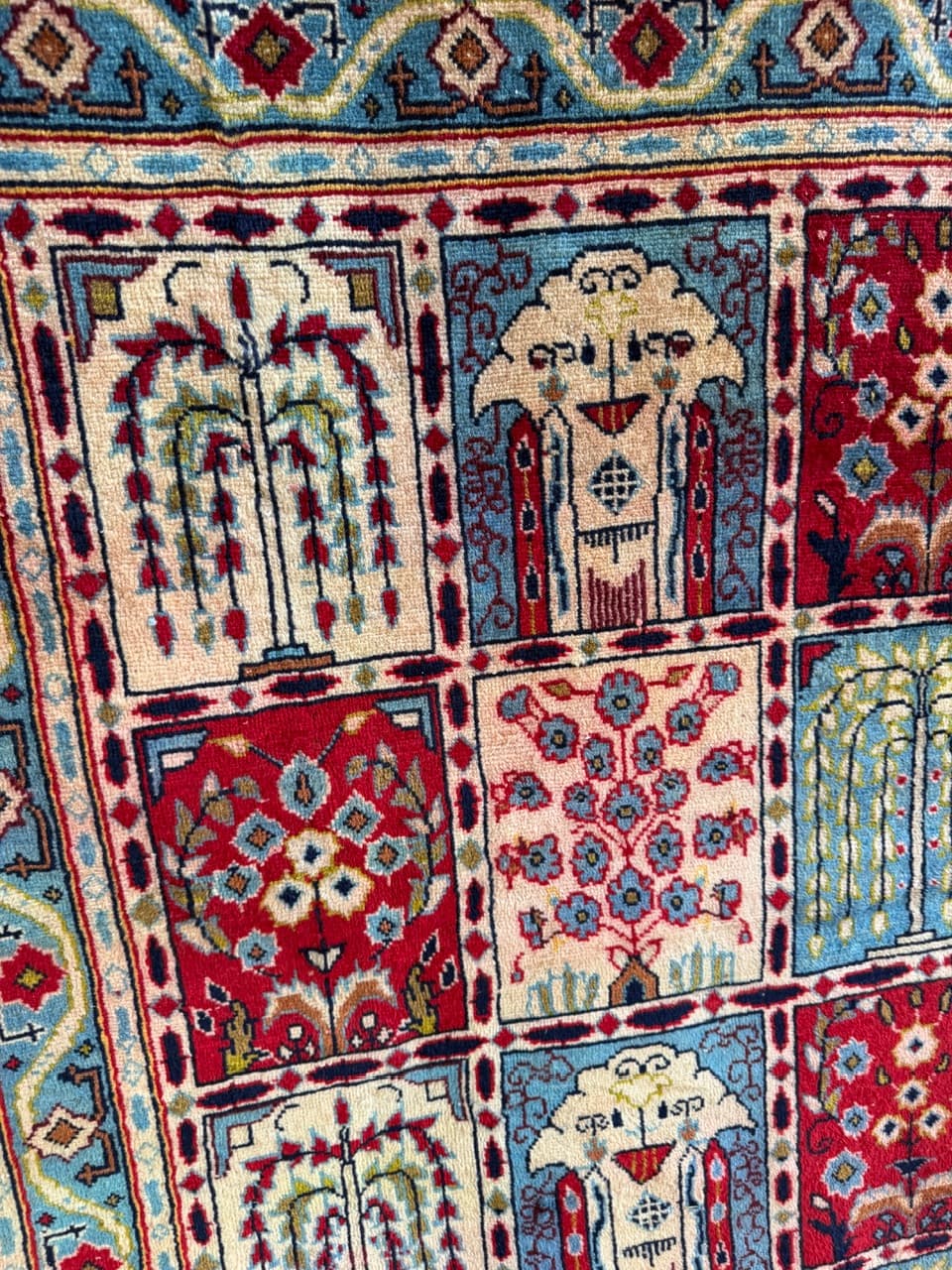 Dywan perski Kashan 325x275 cm, czerwony, wełna, Iran - 179989