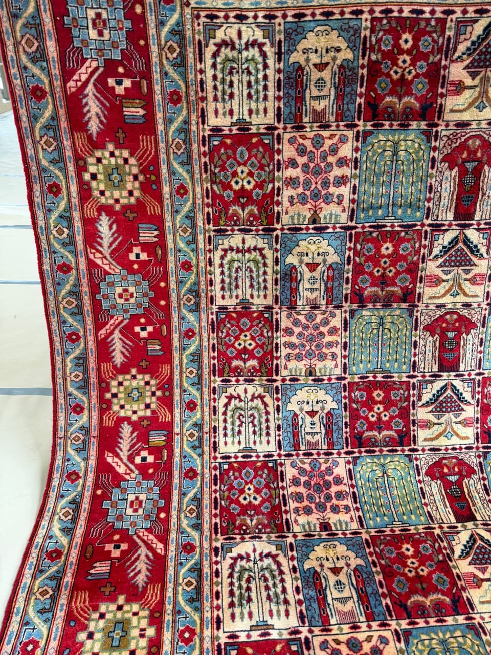 Dywan perski Kashan 325x275 cm, czerwony, wełna, Iran - 179984