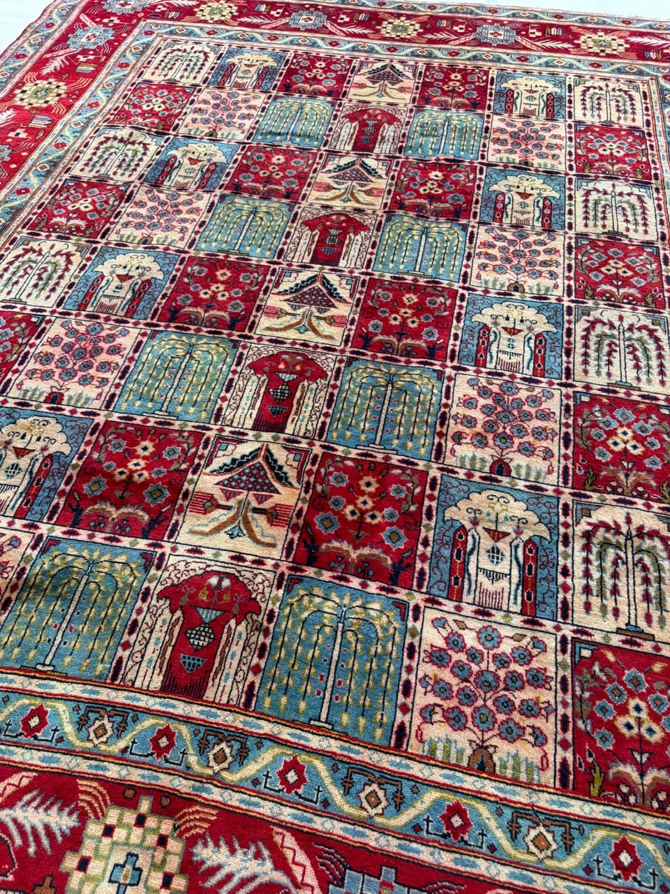 Dywan perski Kashan 325x275 cm, czerwony, wełna, Iran - 179988