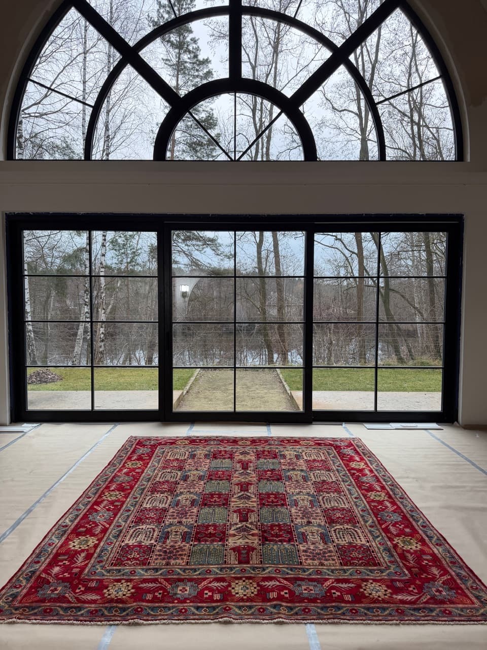 Dywan perski Kashan 325x275 cm, czerwony, wełna, Iran - 179990