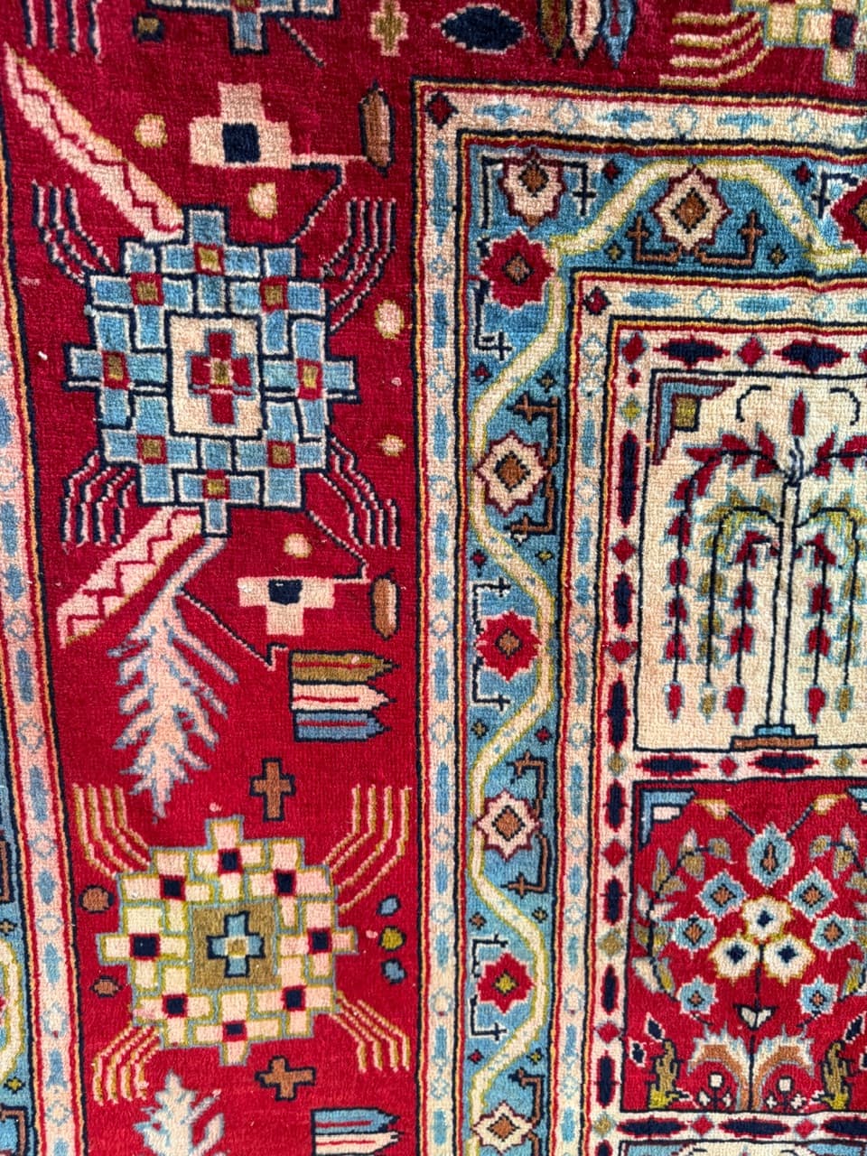 Dywan perski Kashan 325x275 cm, czerwony, wełna, Iran - 179985