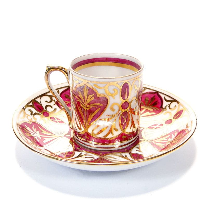 Mocha Cup with Saucer, Biedermeier, white porcelain, Austria, 19th c. - 180025