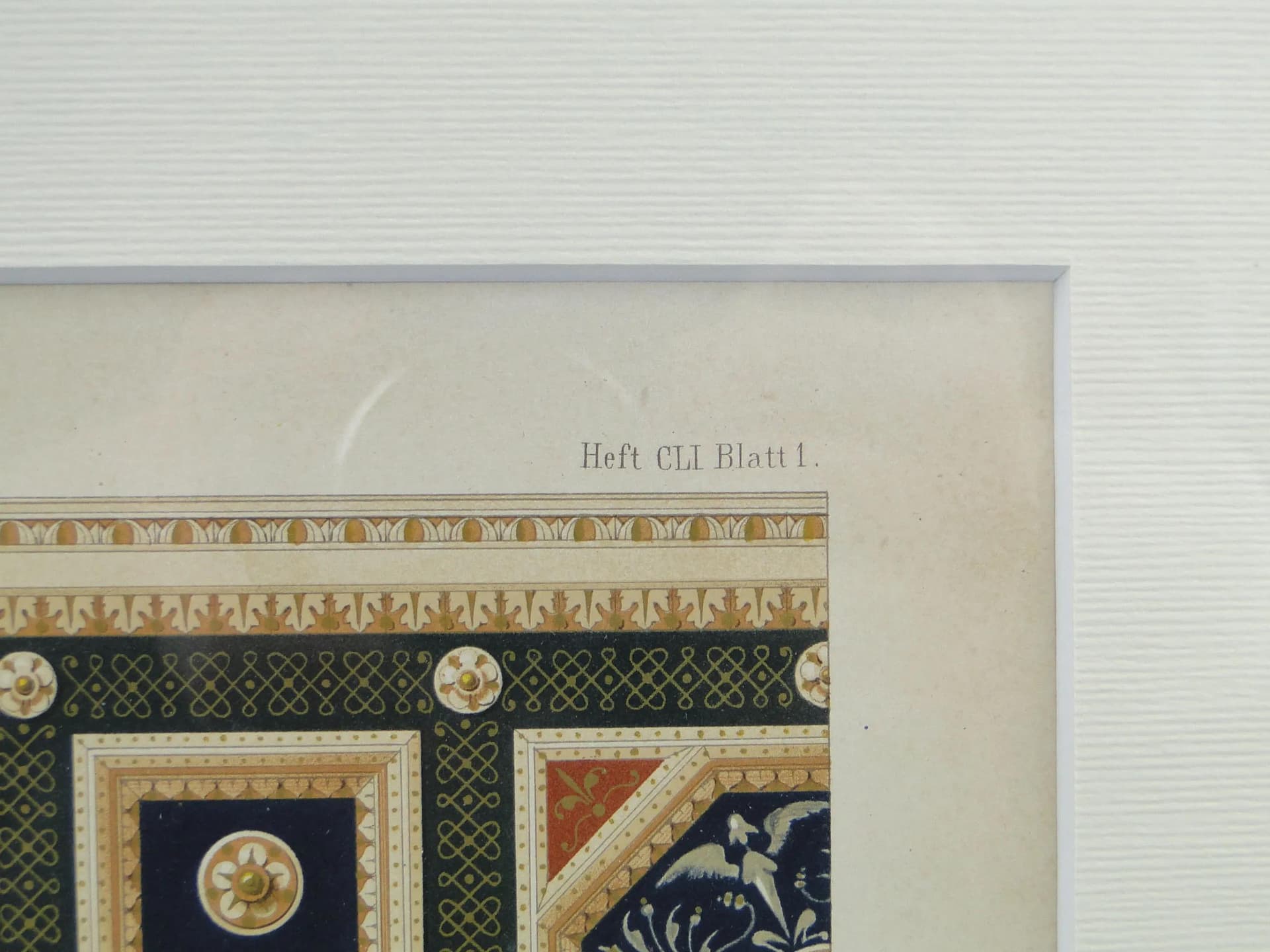 Neoclassical Architectural Lithograph, navy blue, paper, Germany, 19th c. - 12735