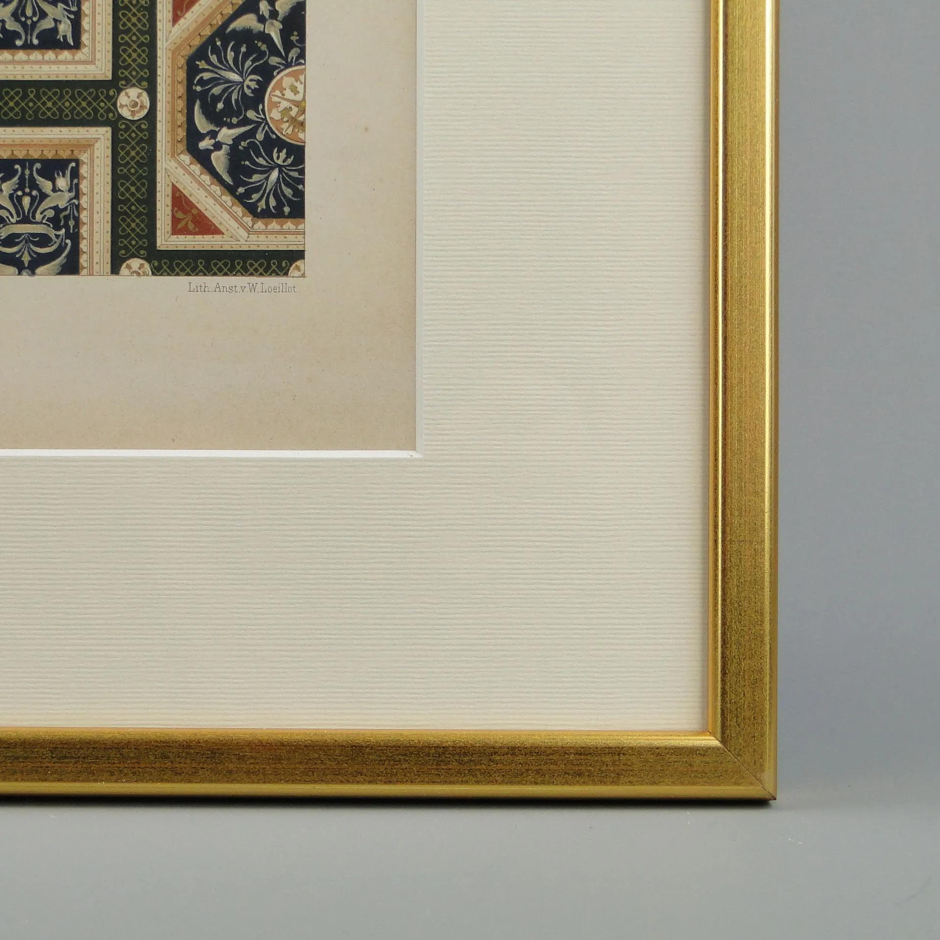 Neoclassical Architectural Lithograph, navy blue, paper, Germany, 19th c. - 12737