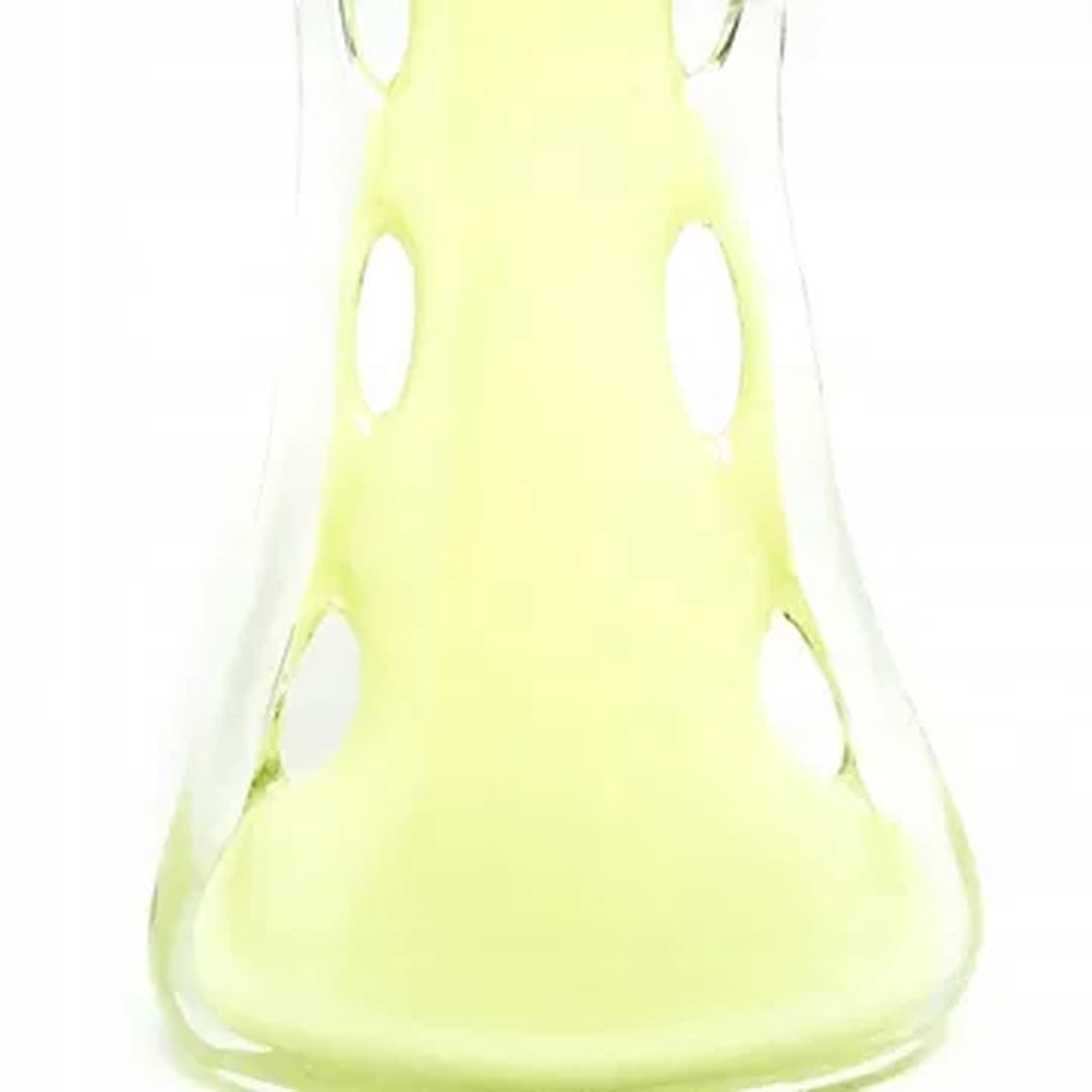 Wazon płetwa rekina, Mid-century modern, szkło żółte, Polska, lata 70. - 180087