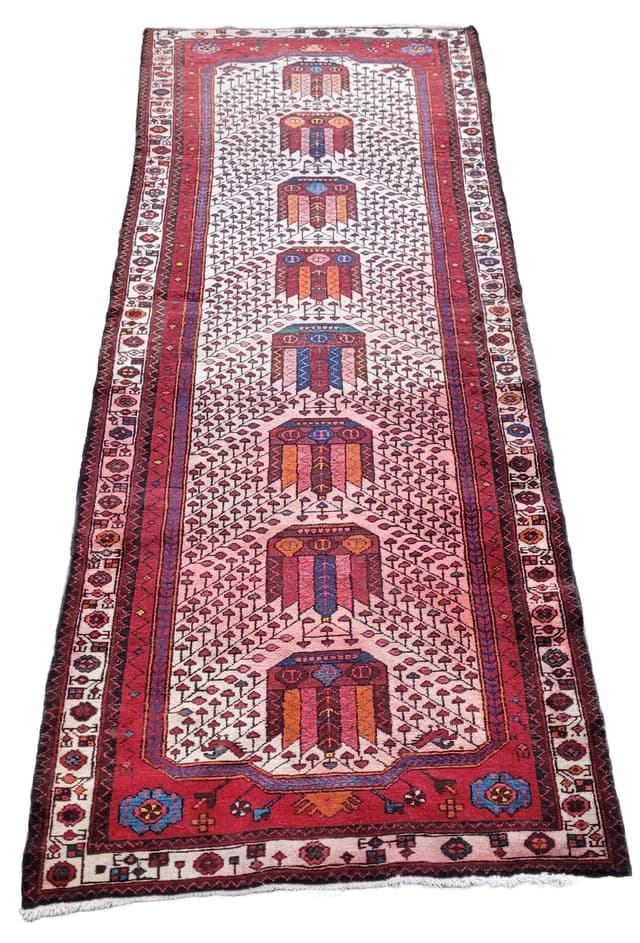 Runner Afshar 105x285 cm, multicolor wool, Iran, 19th c. - DIMENSION